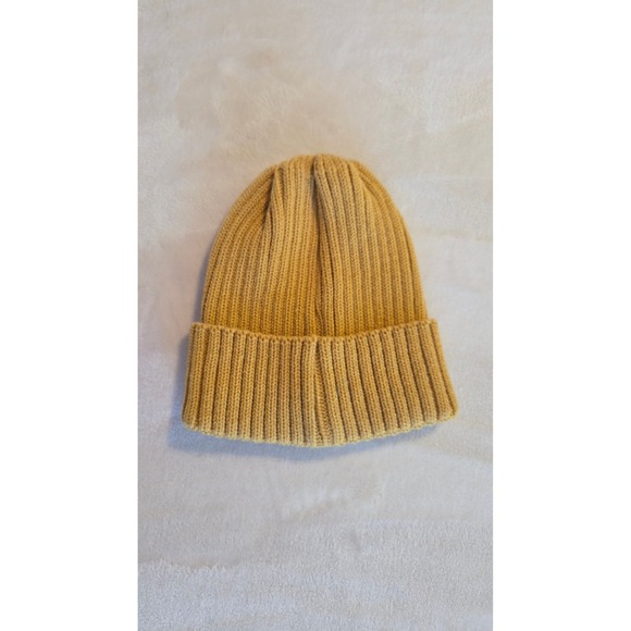 Yellow Smiley Face Patch Knit Beanie - Picture 2 of 3